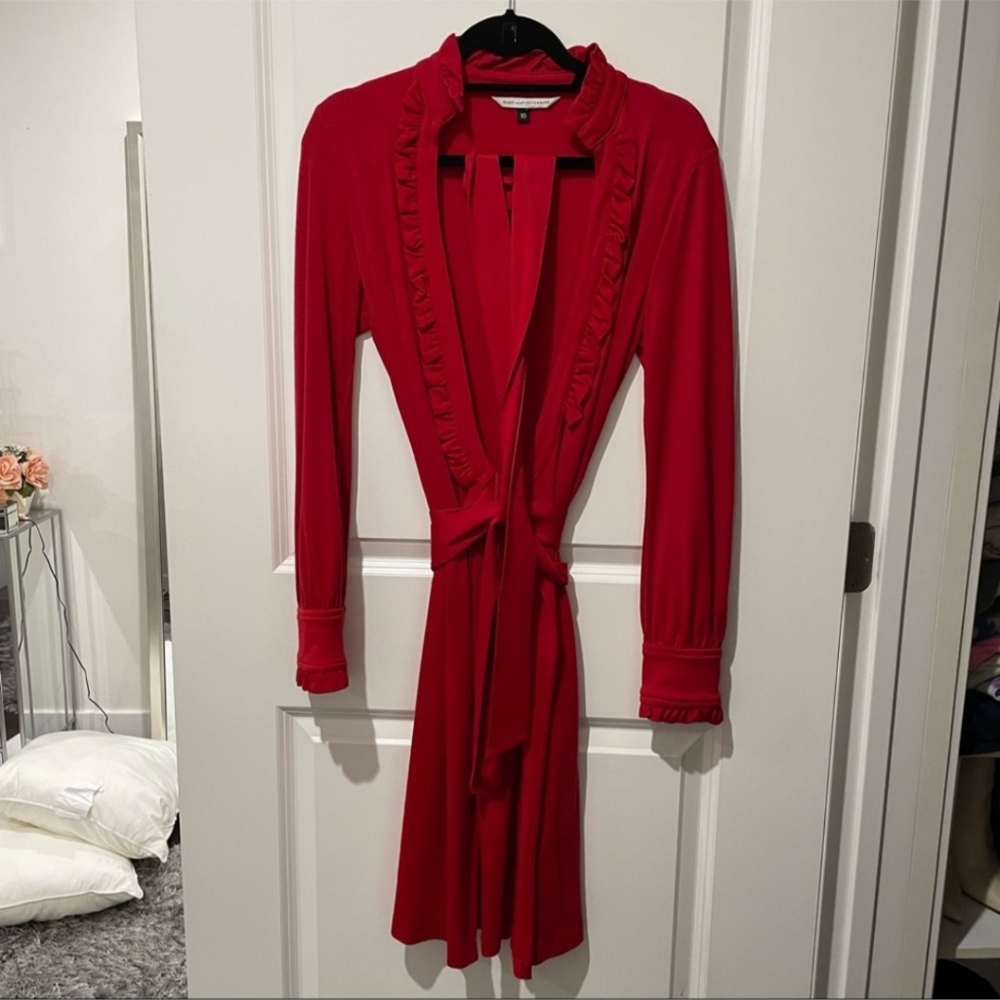 Diane Von Furstenberg Volante Dress 100% Wool